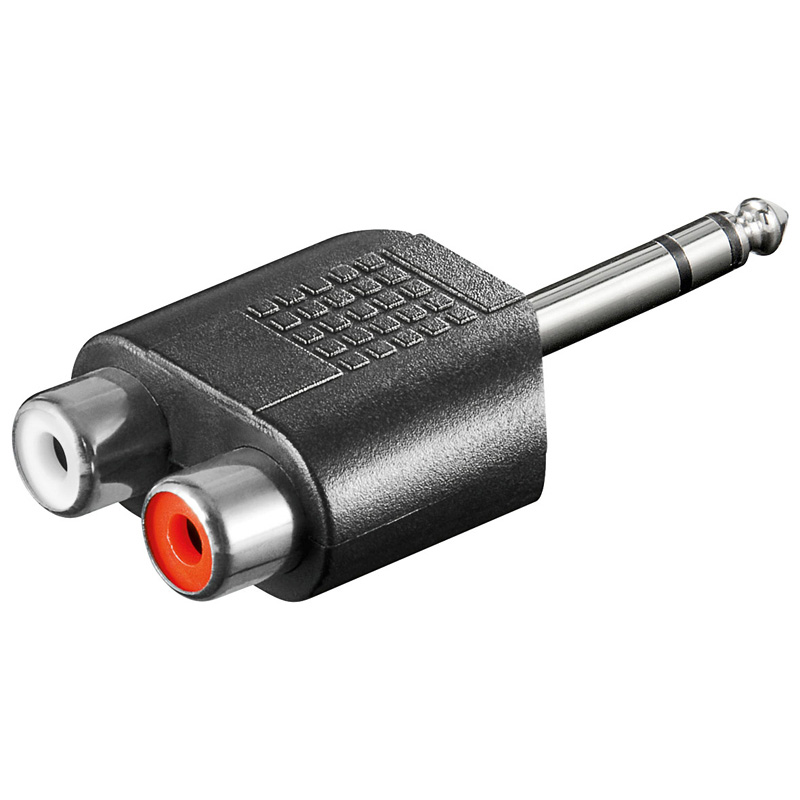 Adapter 2 x Mini Klinken Buchse 3,5mm auf 1 x Klinken Stecker 6,3mm Stereo 